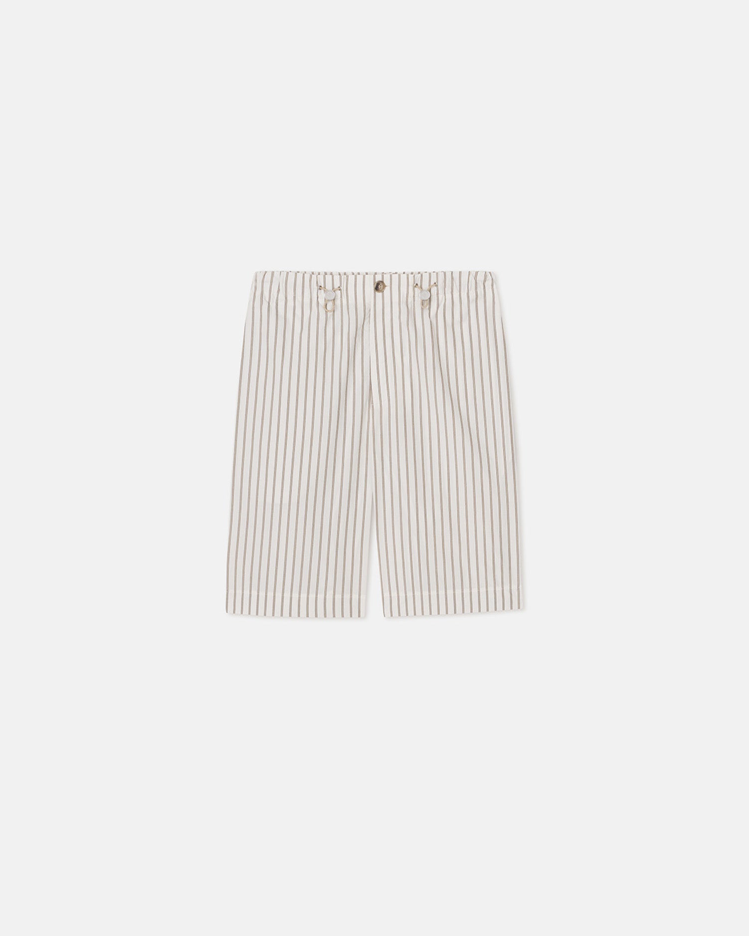 Short Bermuda oversize taille haute évasé à rayures crème pour homme