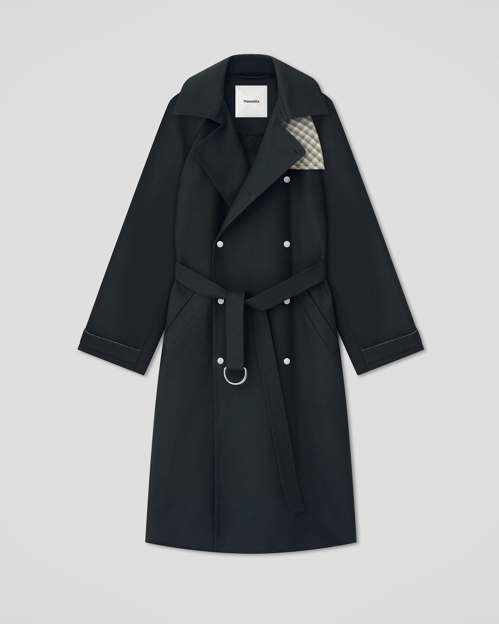Manteau croisé structuré en sergé Anthracite Coupe Classique Homme