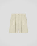 Short en lin plissé coupe ample, vert sauge délavé