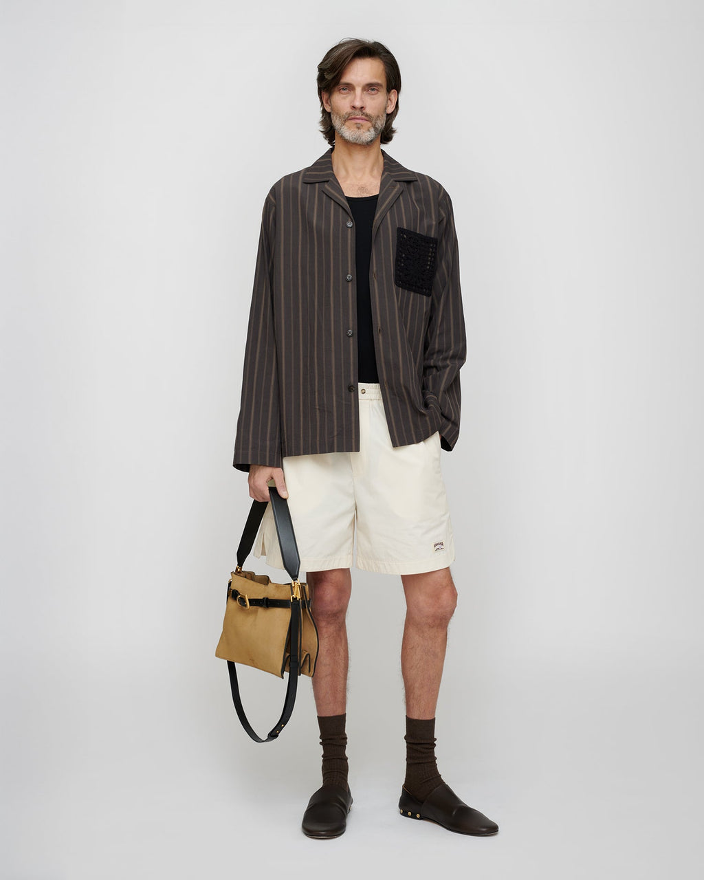 Short décontracté d'été en coton crème, coupe relax, pour homme
