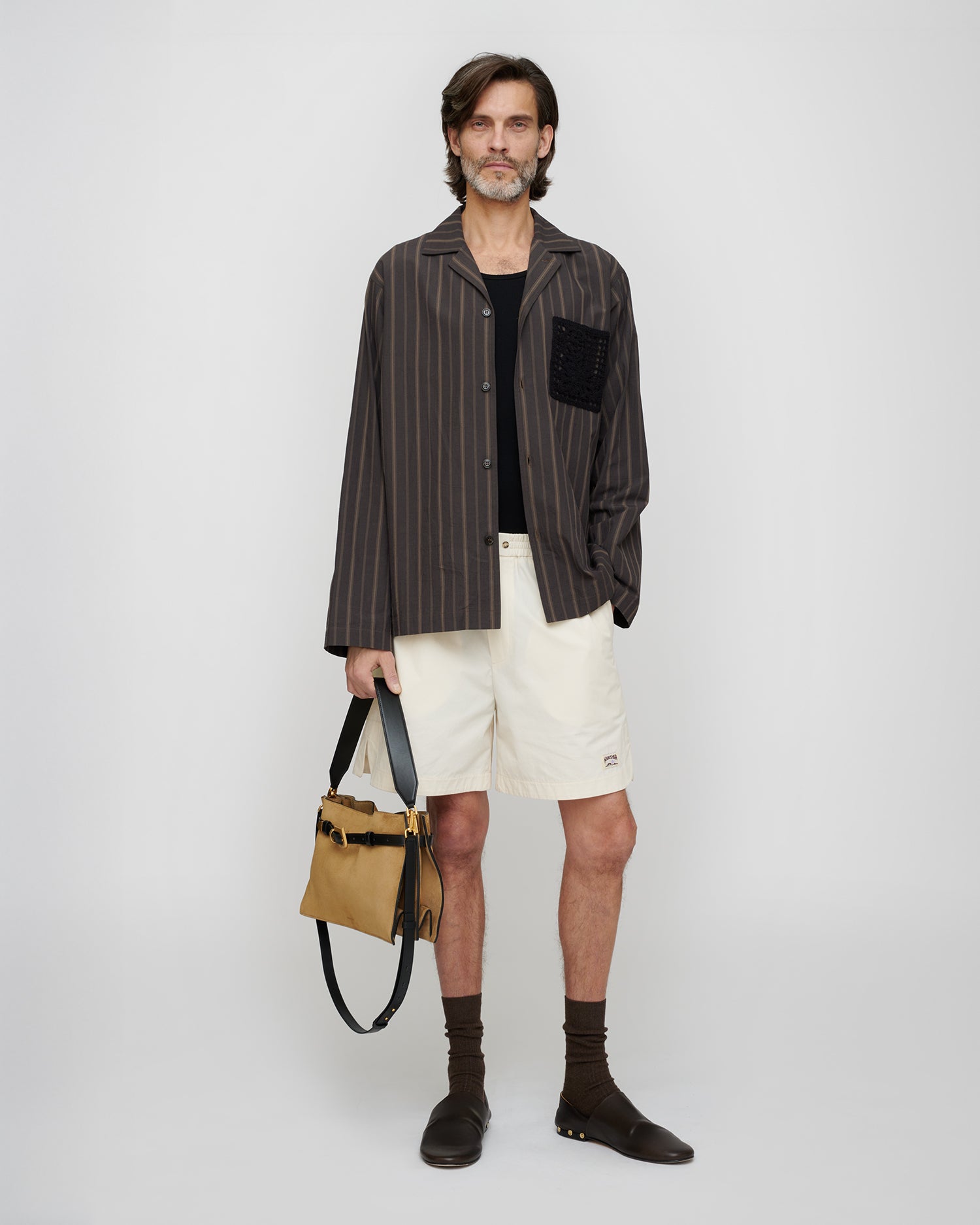 Short décontracté d'été en coton crème, coupe relax, pour homme