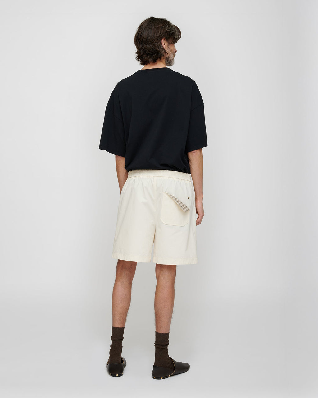 Short décontracté d'été en coton crème, coupe relax, pour homme
