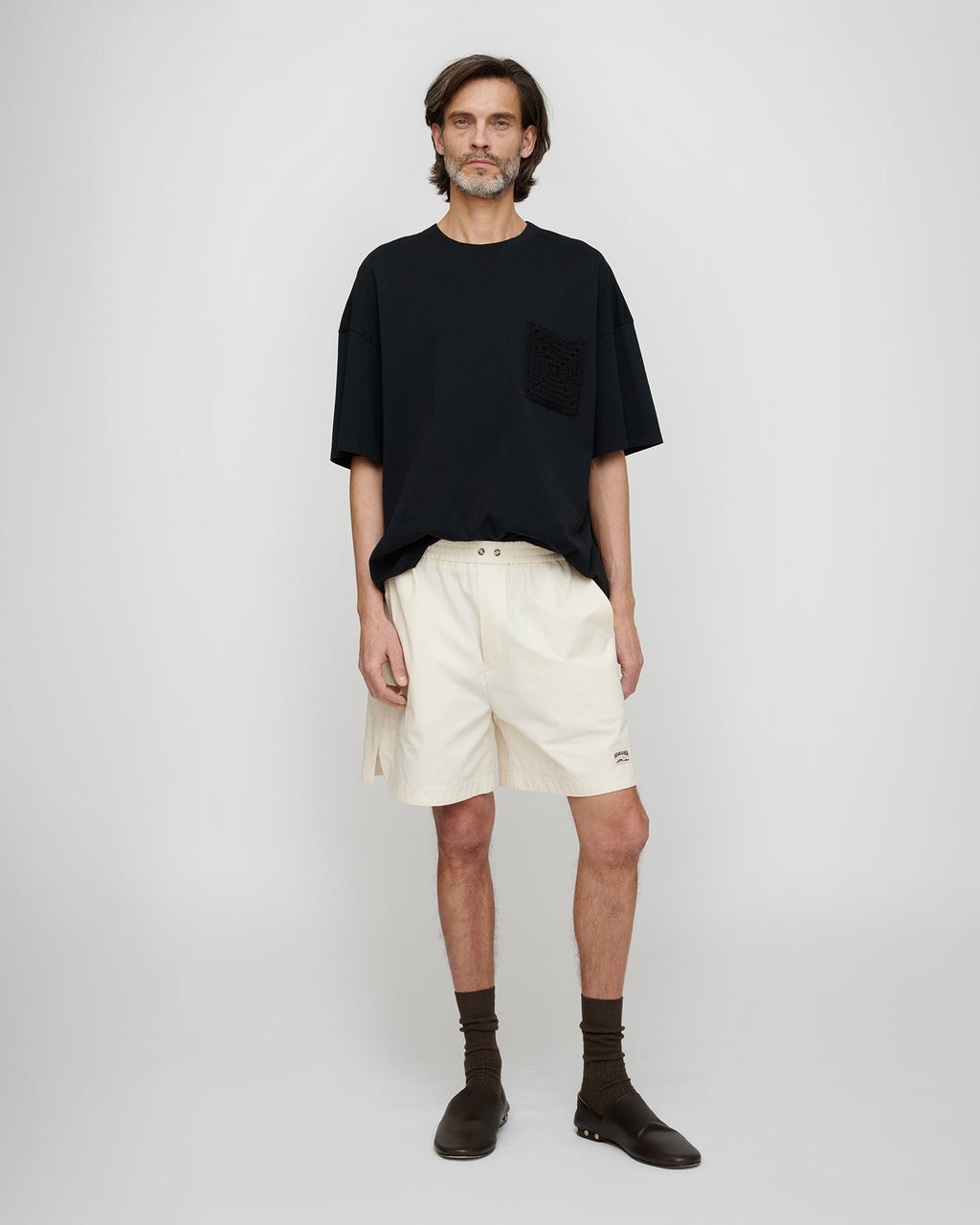 Short décontracté d'été en coton crème, coupe relax, pour homme