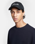 Casquette de baseball en sergé de coton noir avec détails brodés