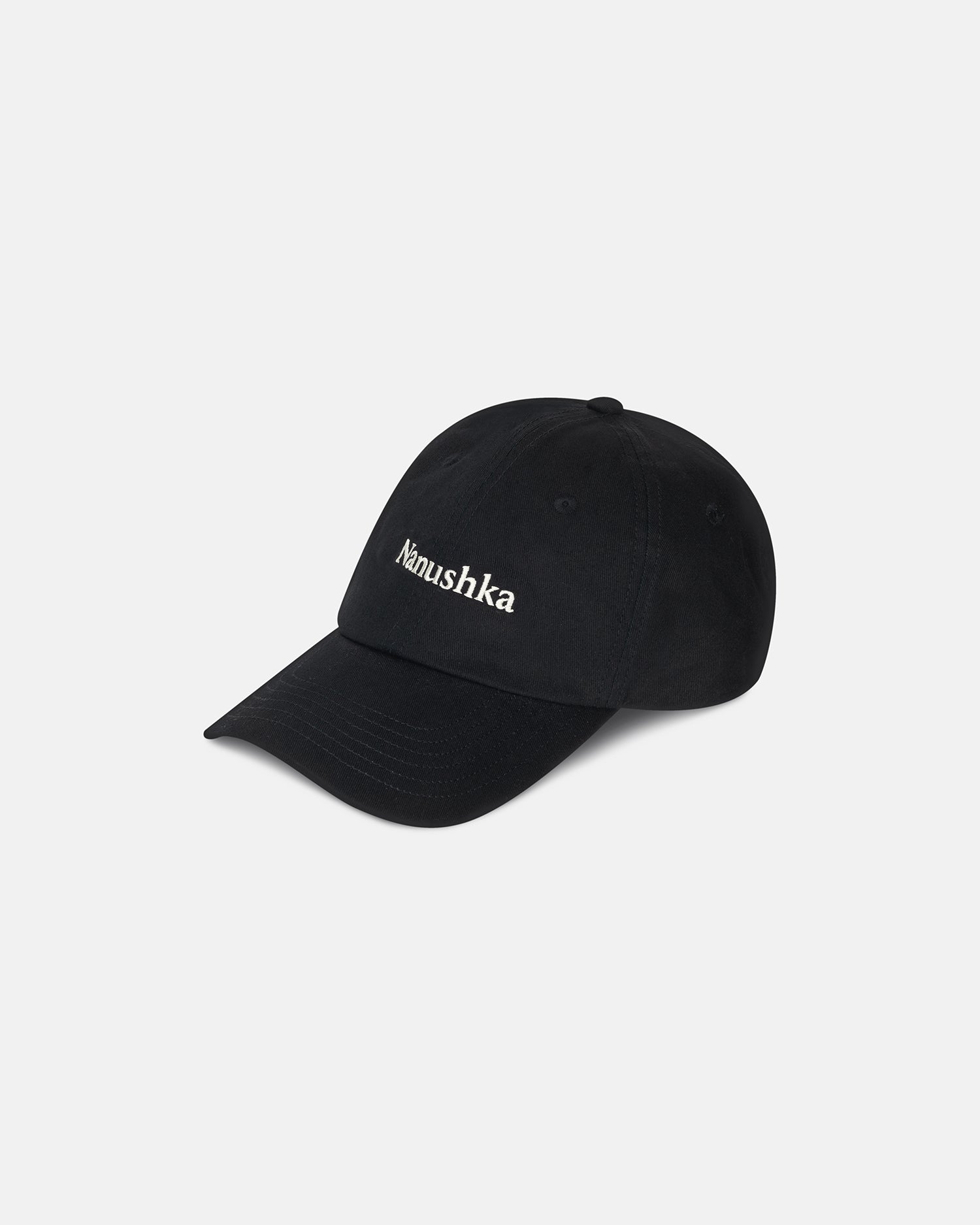 Casquette de baseball classique en sergé de coton noir avec logo brodé