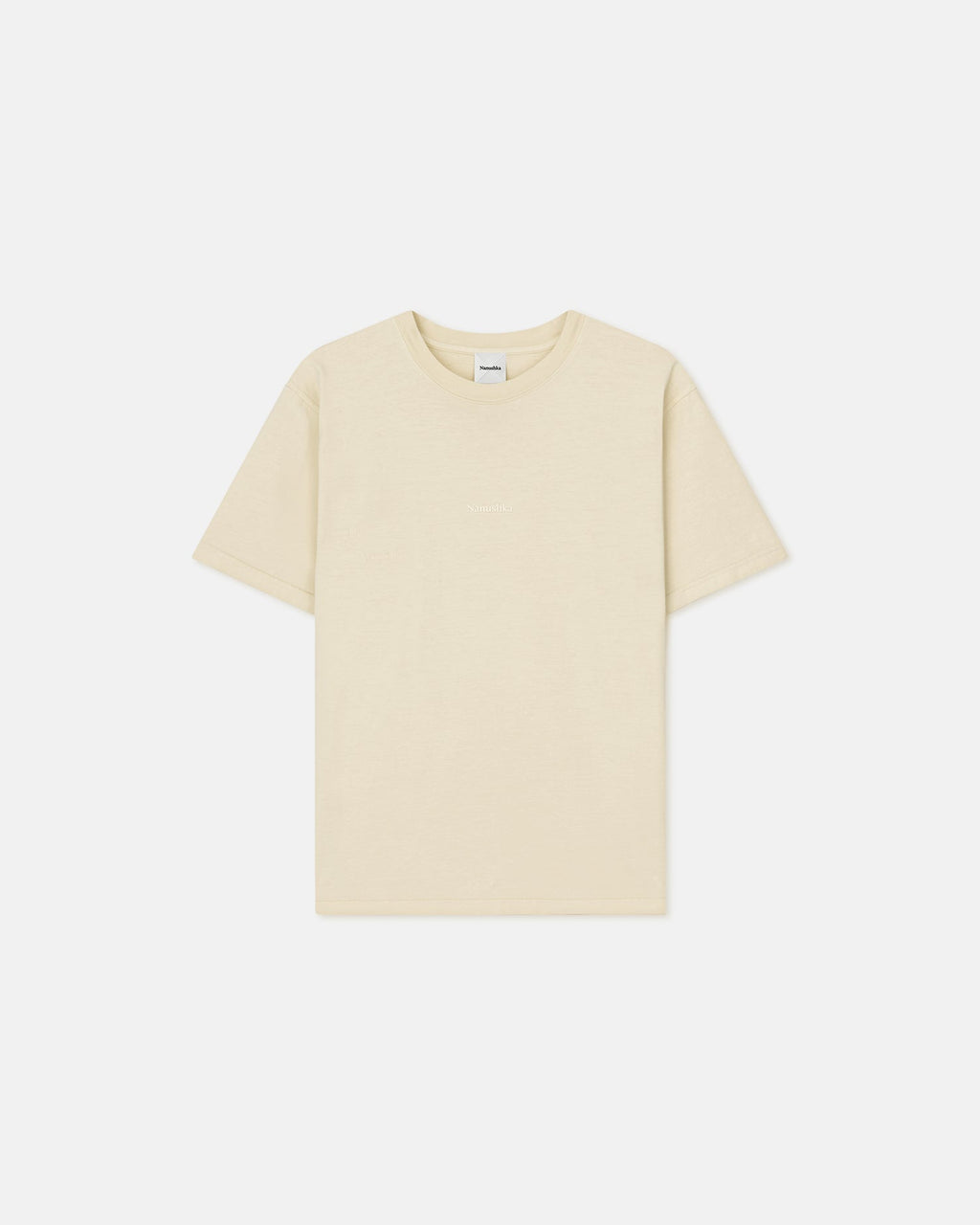 T-shirt unisexe en jersey de coton crème brodé, coupe décontractée