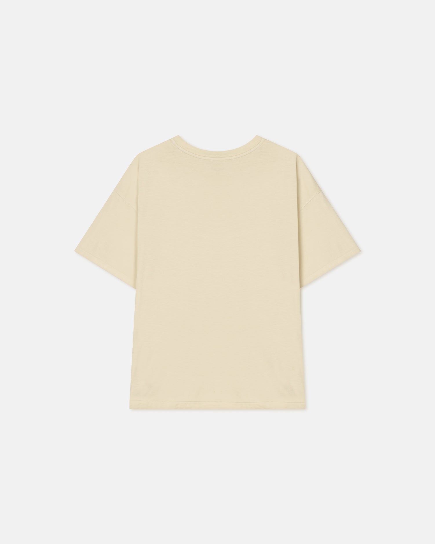 T-shirt col rond en coton épais oversize crème