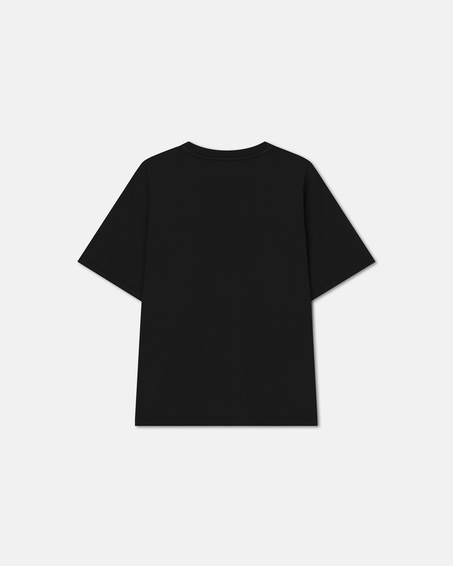T-shirt col rond en jersey de coton épais noir oversize
