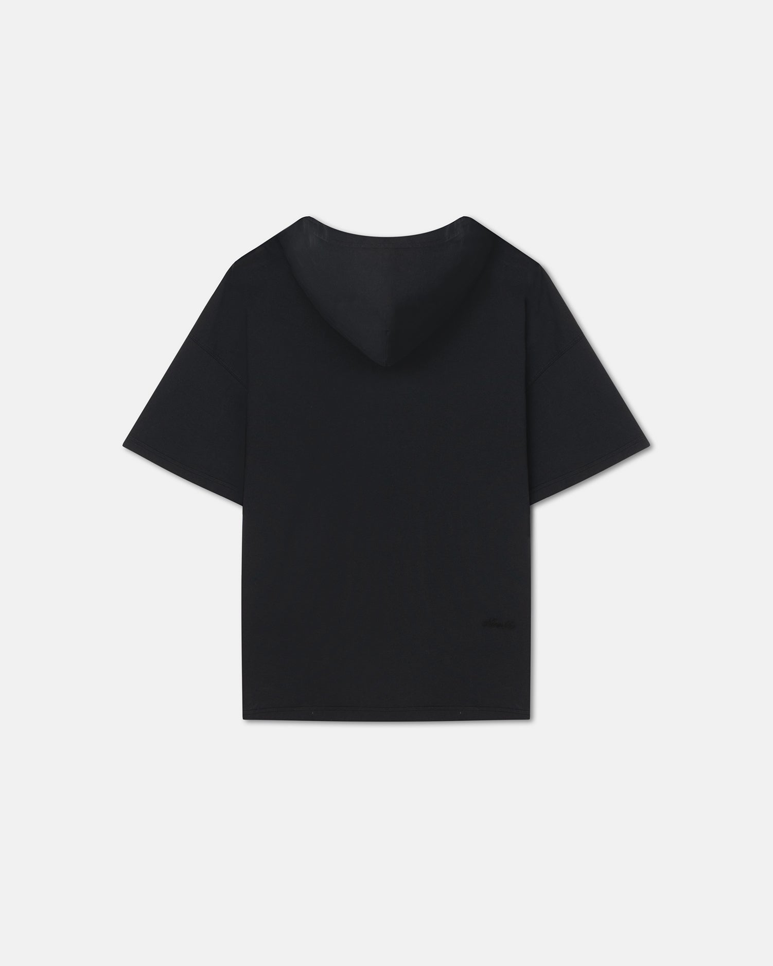 T-shirt ample à capuche et manches courtes en jersey de coton noir Coupe décontractée