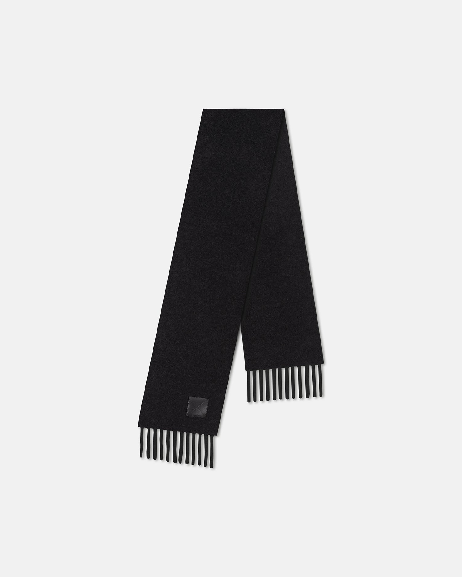 Écharpe fine en mélange de laine avec franges, douce, chaude, noire, accessoire d'hiver
