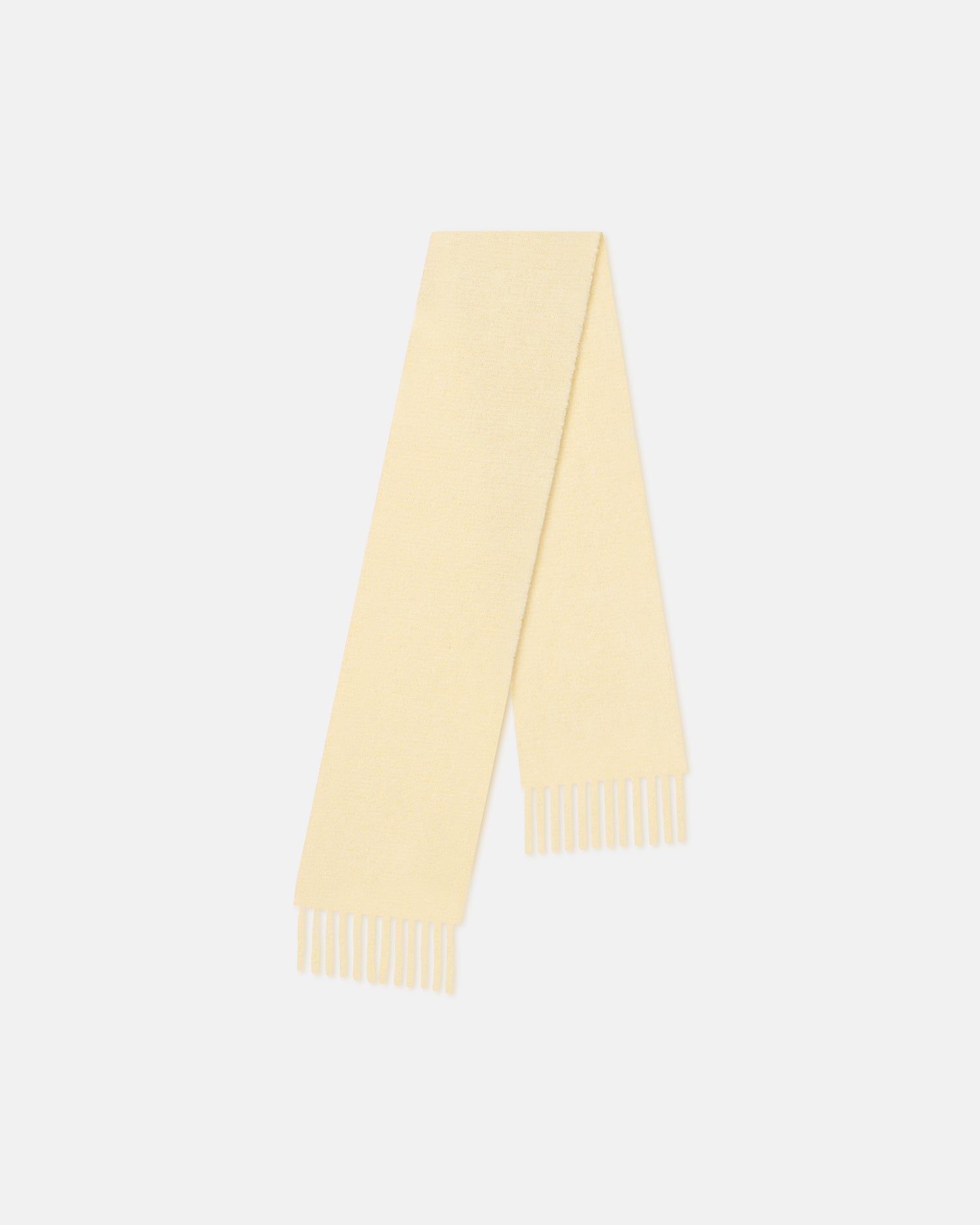 Écharpe frangée en mélange de laine doux, coloris blanc cassé, châle d'hiver minimaliste
