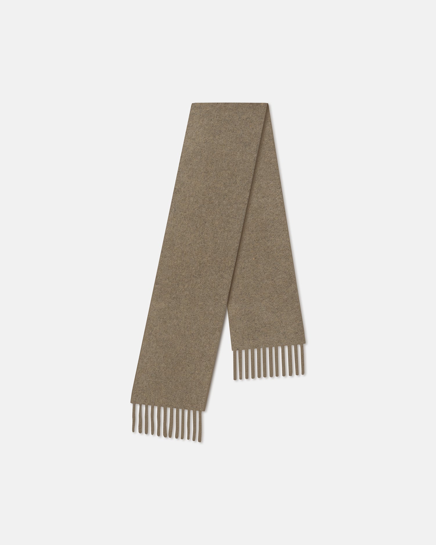 Écharpe en mélange de laine sauge clair avec franges Douce Minimaliste Unisexe Hiver