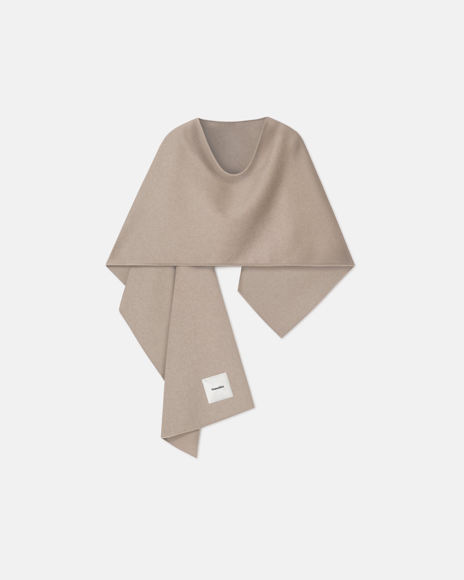 Écharpe oversize en laine double Stone Beige - Couverture Châle