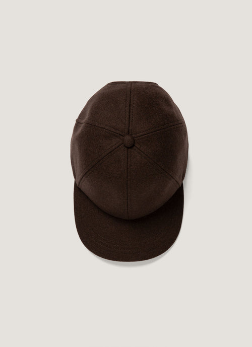 Casquette de baseball en laine bouillie, sangle réglable, truffe brun foncé