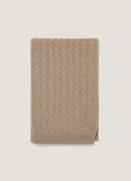 Écharpe en pur cachemire torsadé chaude, vison beige, taille unique
