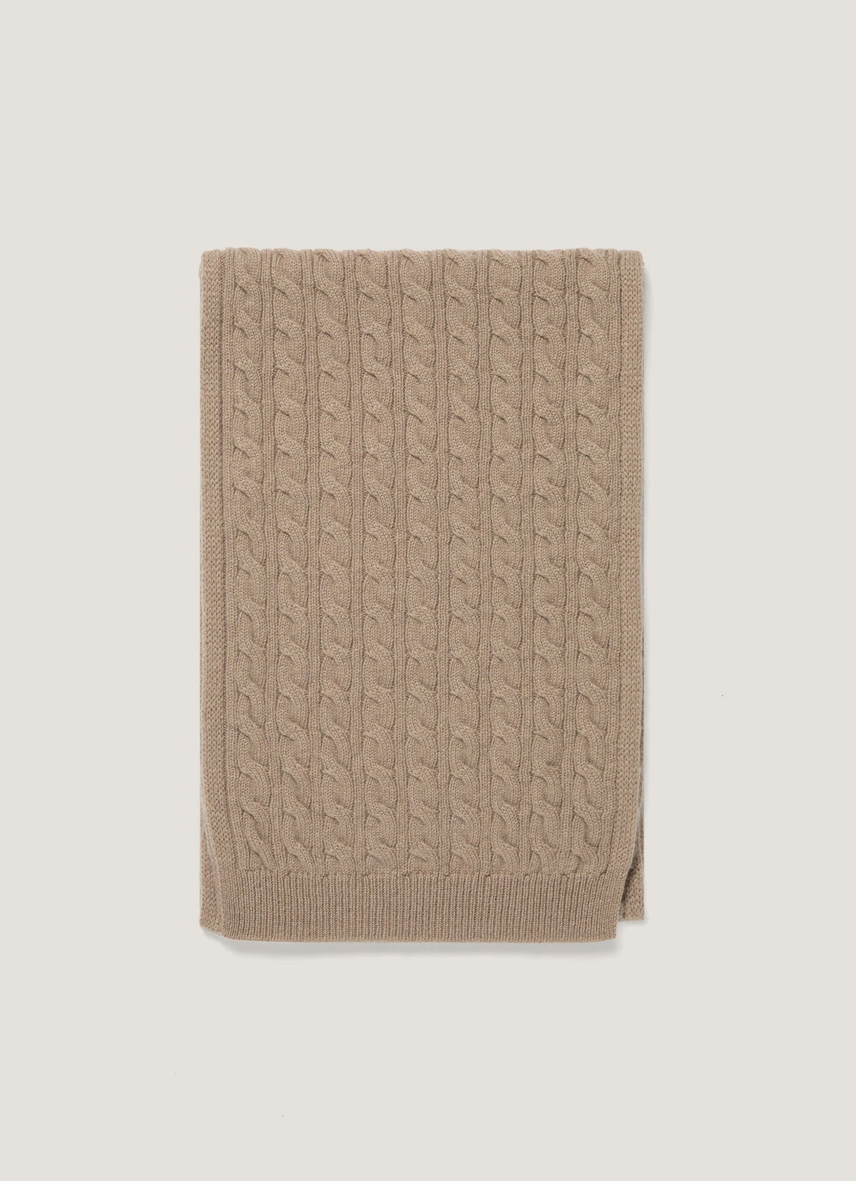 Écharpe en pur cachemire torsadé chaude, vison beige, taille unique