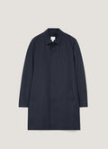 Imperméable en coton, bleu marine, doublé, manteau long