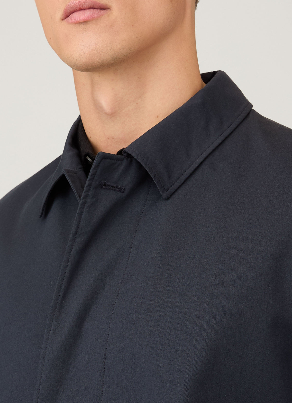 Imperméable en coton, bleu marine, doublé, manteau long