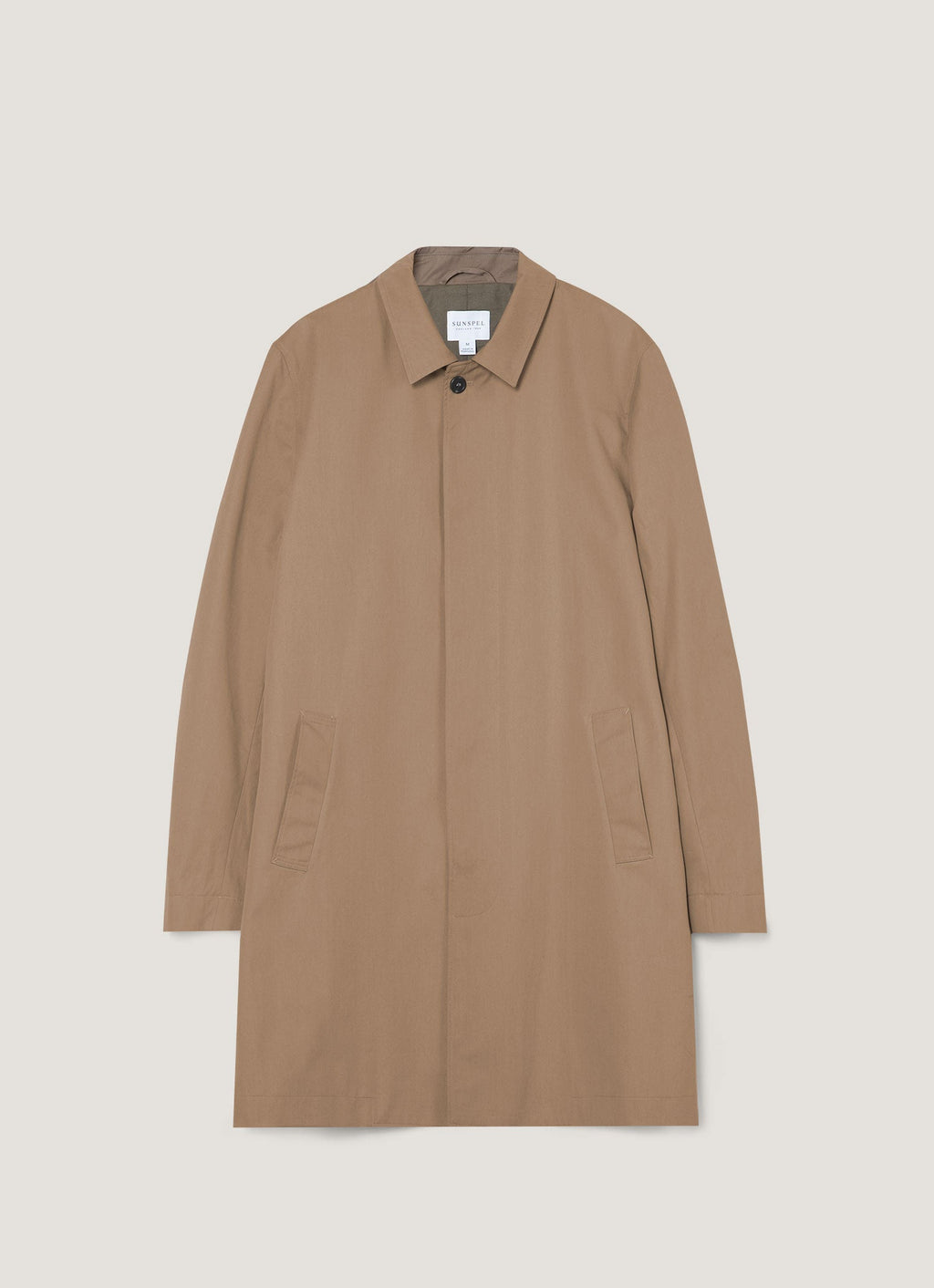 Mac mi-long doublé imperméable en coton pour homme - Beige Pierre