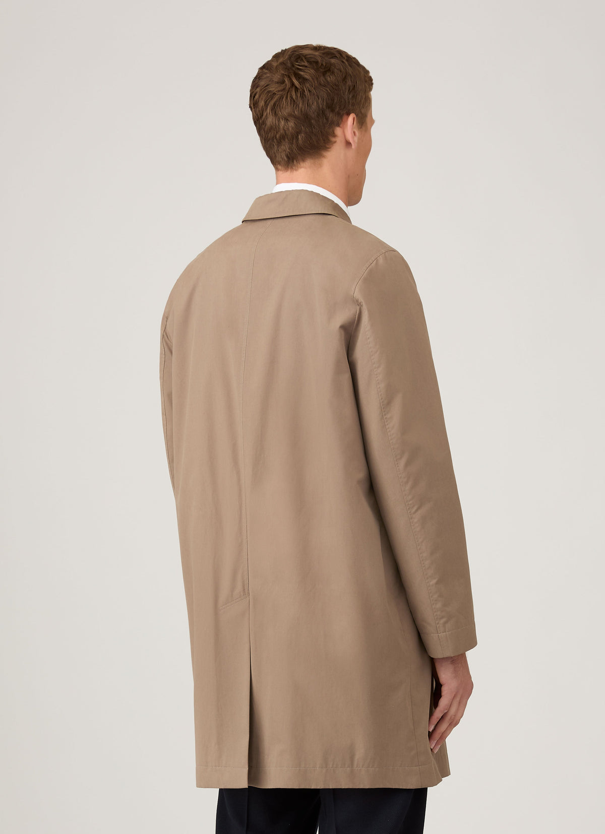 Mac mi-long doublé imperméable en coton pour homme - Beige Pierre