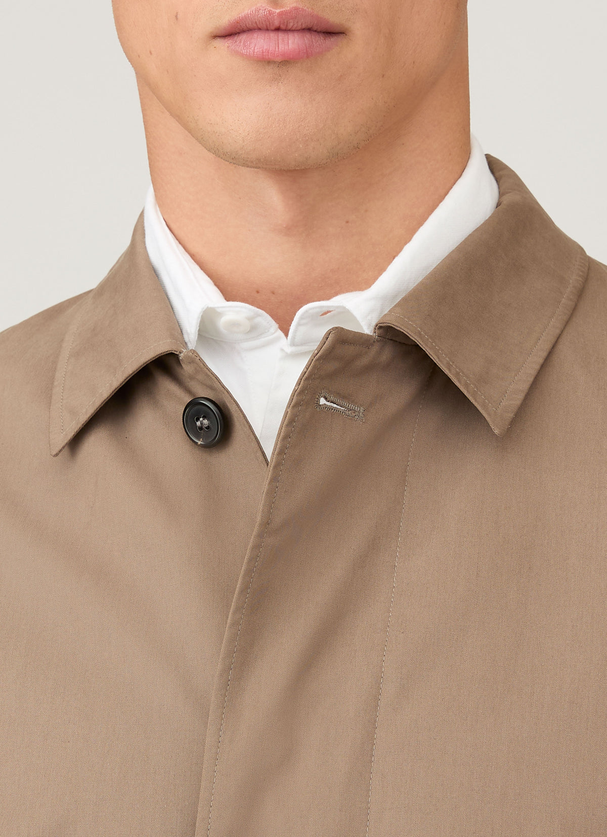 Mac mi-long doublé imperméable en coton pour homme - Beige Pierre