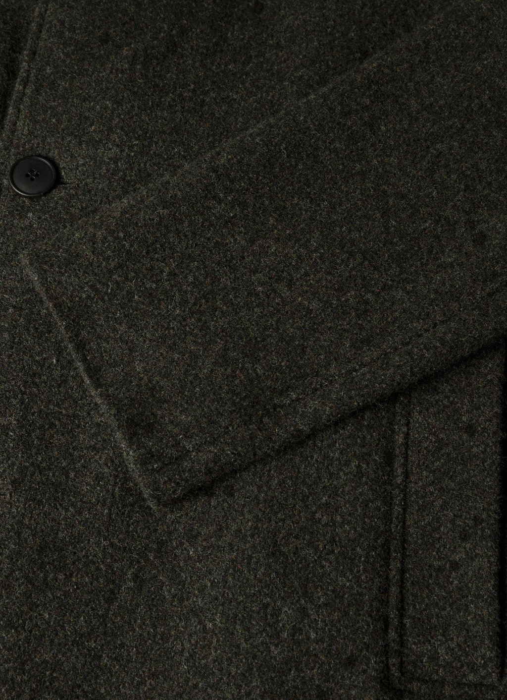 Pardessus en tweed de laine d'agneau vert loden coupe classique avec boutons en corne