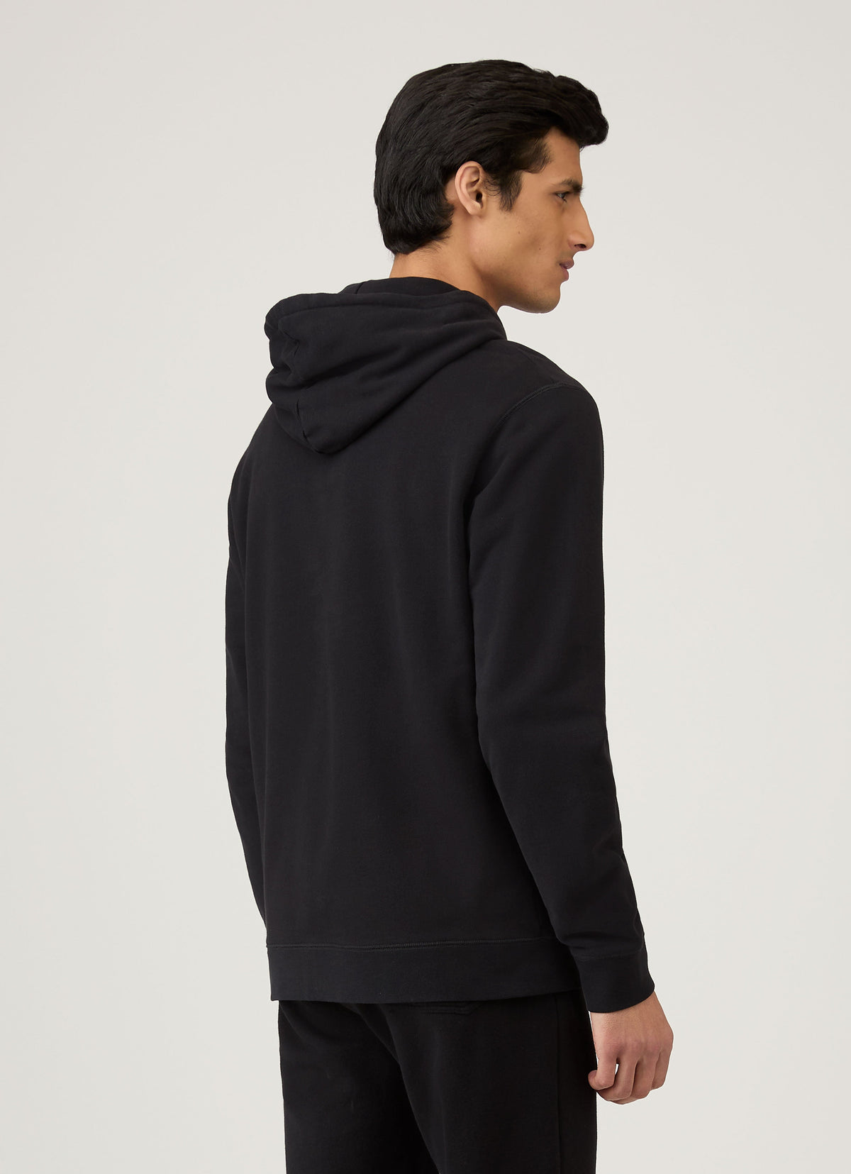 Sweat à capuche classique en coton noir pour homme avec poche kangourou