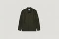 Veste décontractée surchemise boutonnée à double poche en laine vert olive
