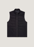 Gilet sans manches zippé en cachemire et laine mérinos bleu marine pour homme