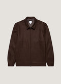 Blouson Harrington zippé en laine bouillie truffe entièrement doublé