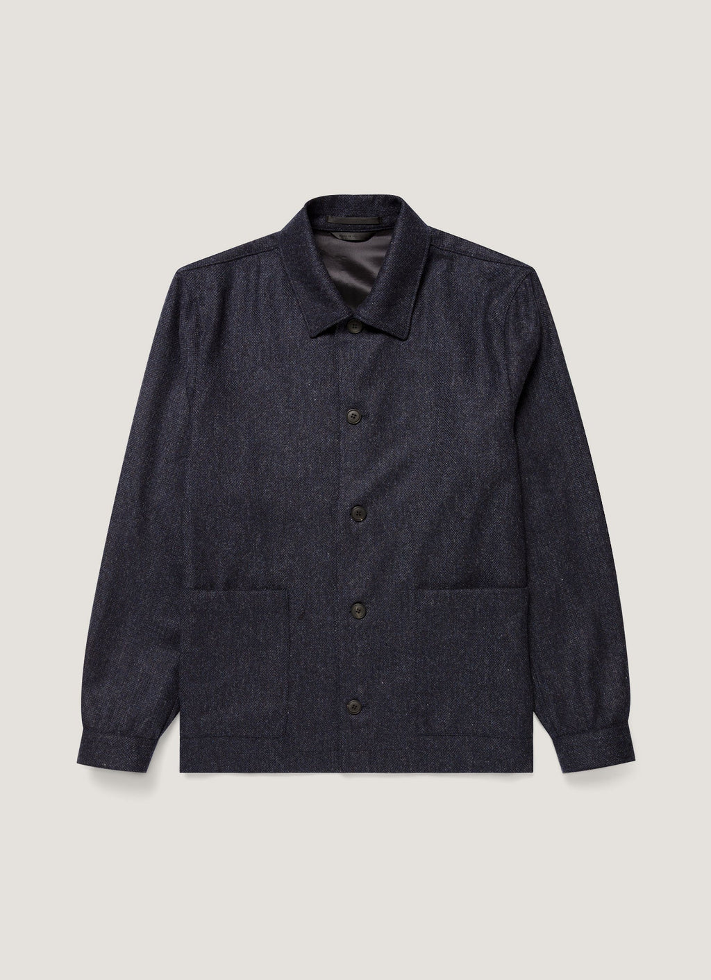 Veste de travail en sergé de laine coupe droite bleu ardoise mélangé