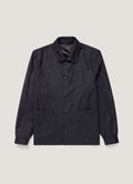 Veste de travail en sergé de laine coupe droite bleu ardoise mélangé