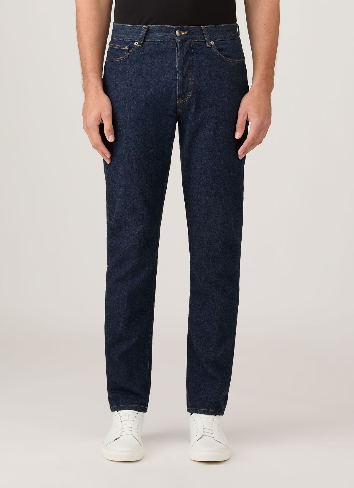Jean coupe droite délavage foncé Regular Fit bleu marine