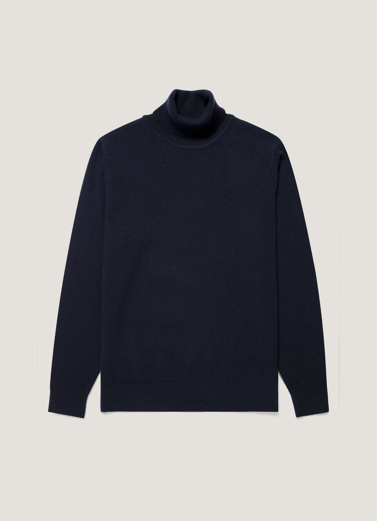 Pull col roulé en cachemire de catégorie A pour homme, coupe droite, bleu marine