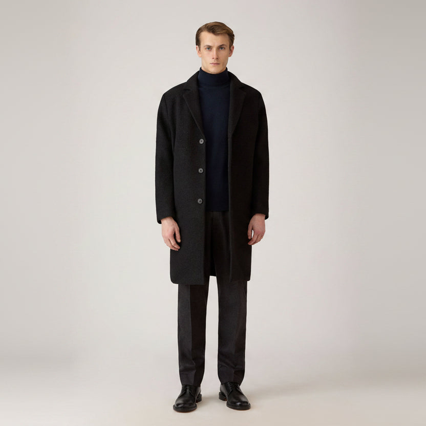 Pull col roulé en cachemire de catégorie A pour homme, coupe droite, bleu marine