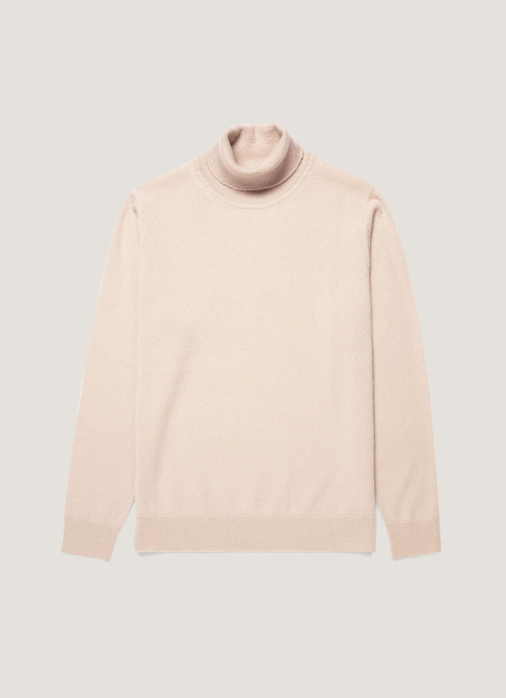 Pull col roulé 100 % Cachemire pour homme Coupe droite Crème Blanc cassé Maille