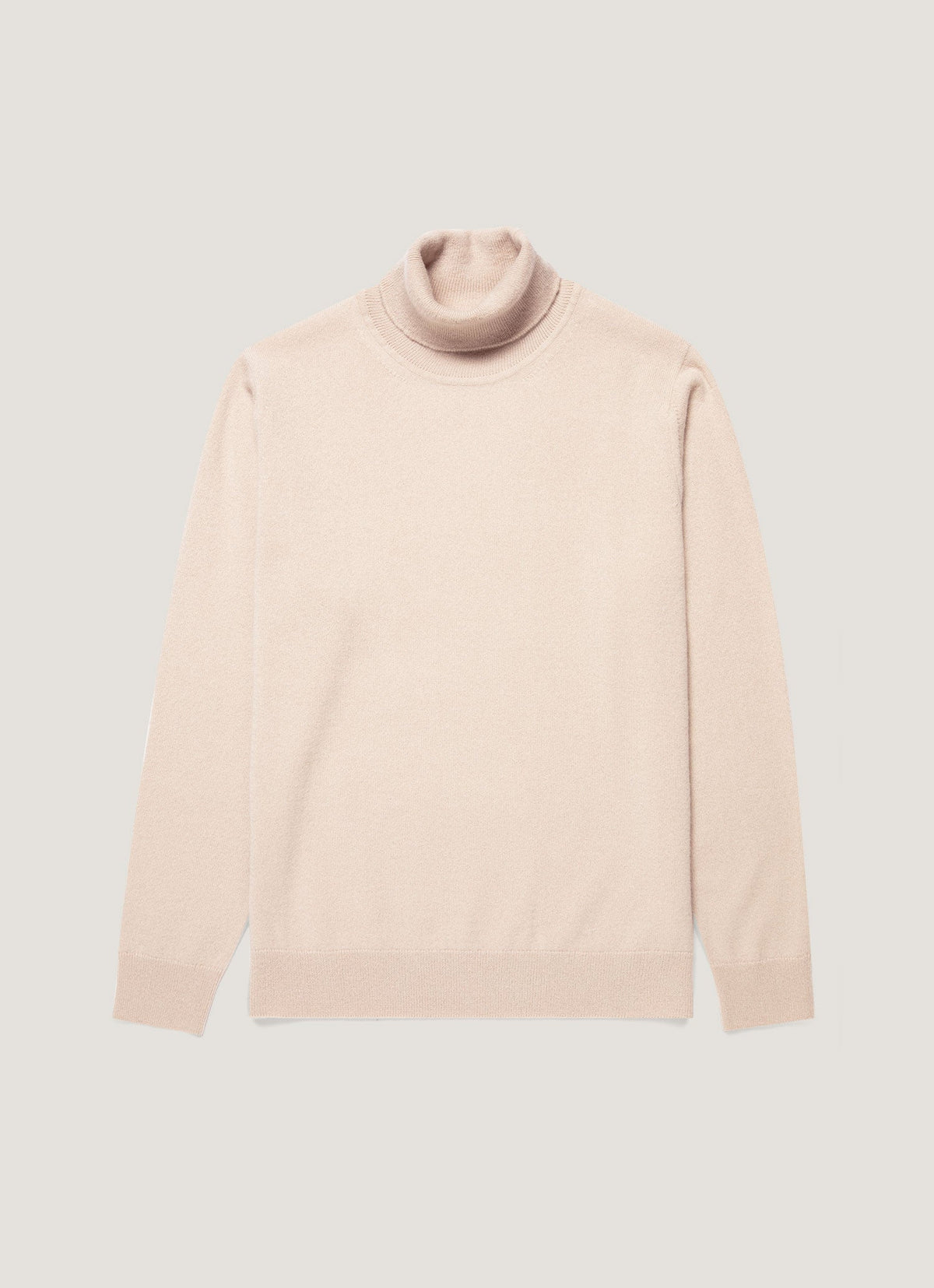 Pull col roulé 100 % Cachemire pour homme Coupe droite Crème Blanc cassé Maille