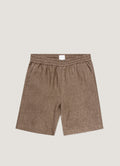 Shorts en lin décontracté avec cordon de serrage, taille élastique, marron, décontracté, été