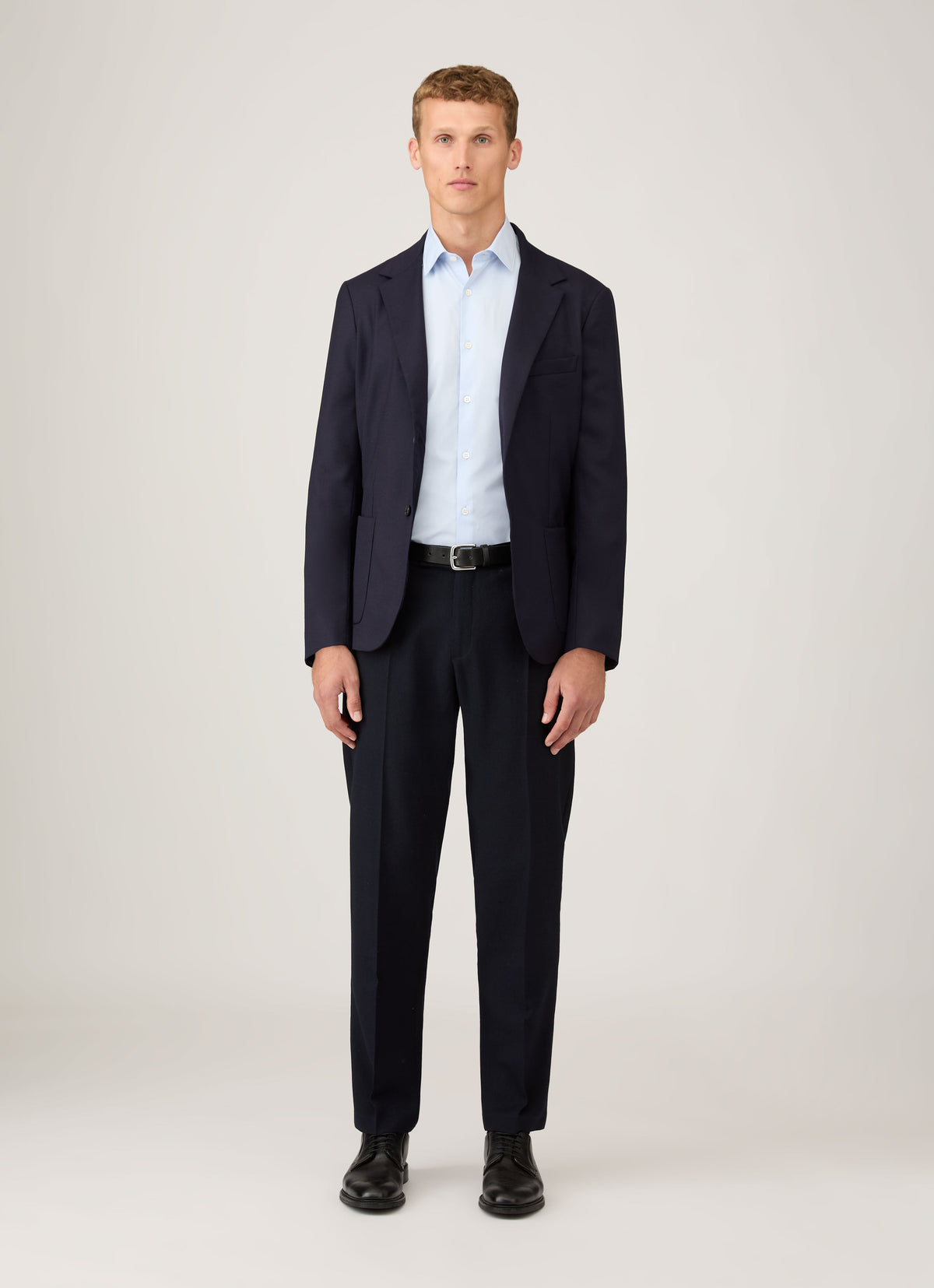 Chemise Habillée Homme Coton Sea Island Manches Longues Bleu Ciel Coupe Classique