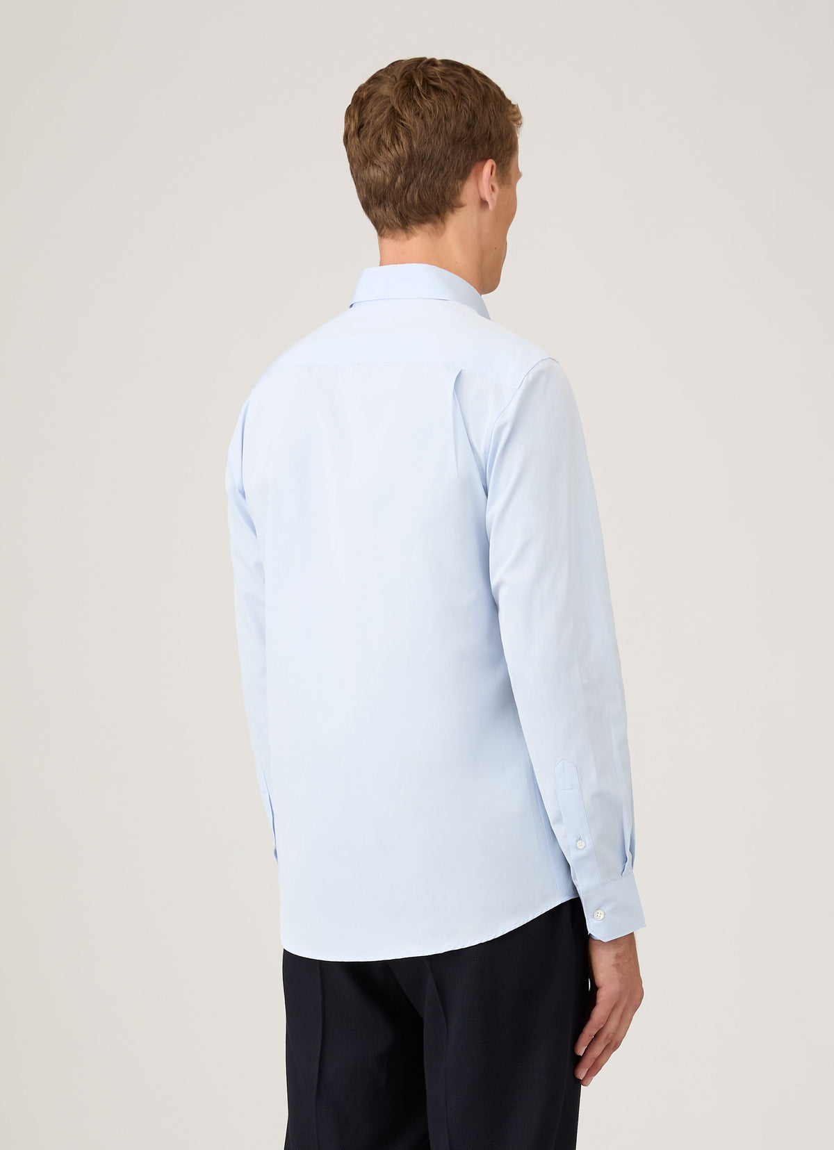 Chemise Habillée Homme Coton Sea Island Manches Longues Bleu Ciel Coupe Classique