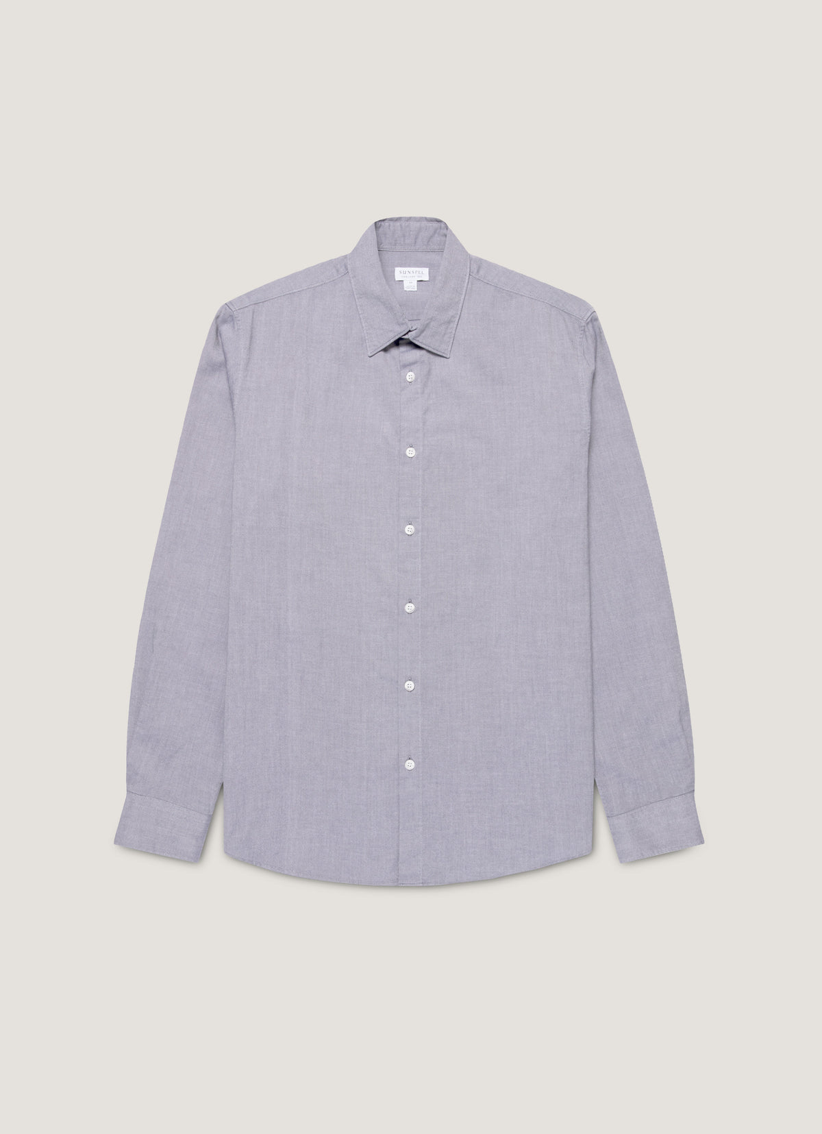 Chemise habillée classique en coton Oxford bleu marine foncé à manches longues et boutonnée