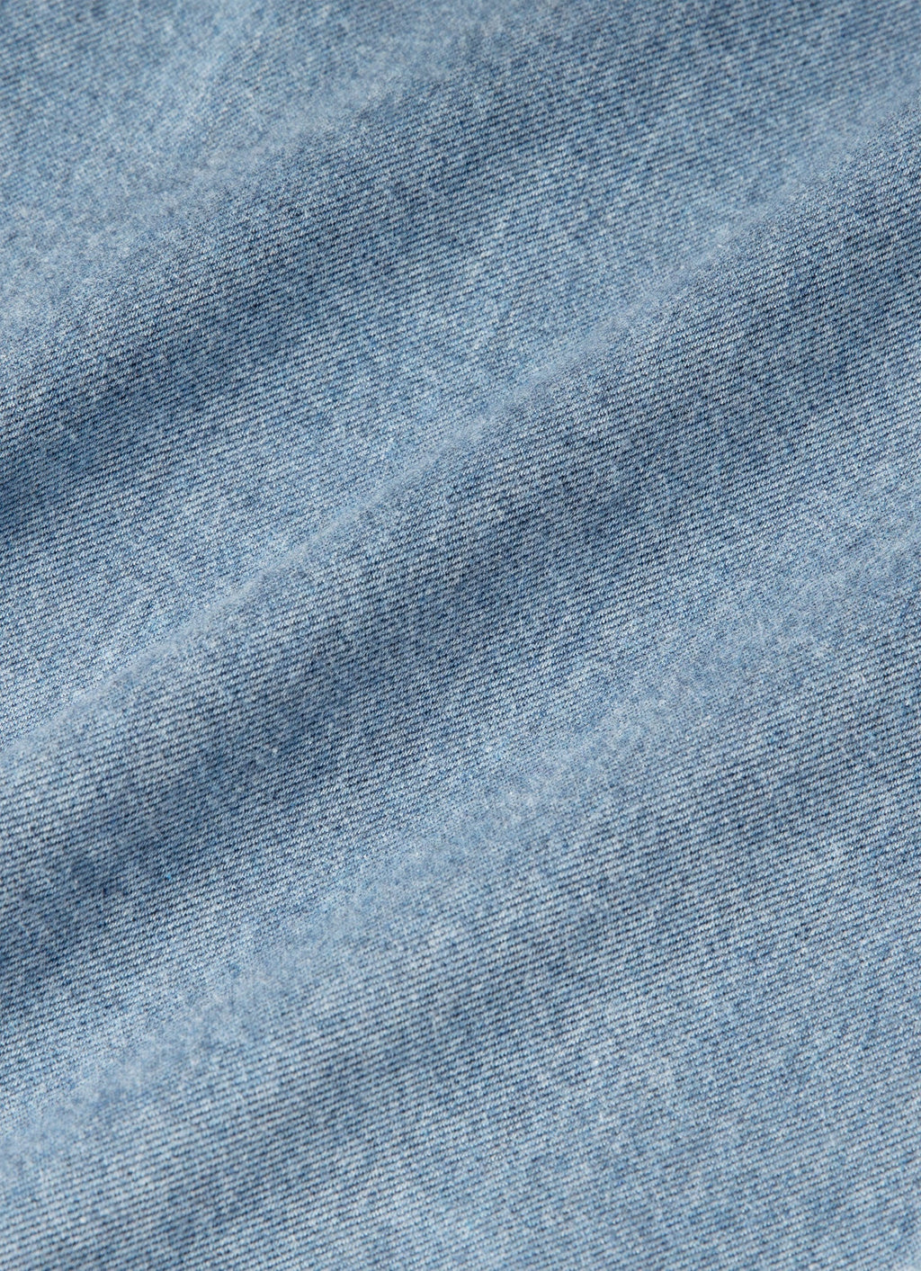 Chemise boutonnée en flanelle de coton brossé mélangé bleu poudré