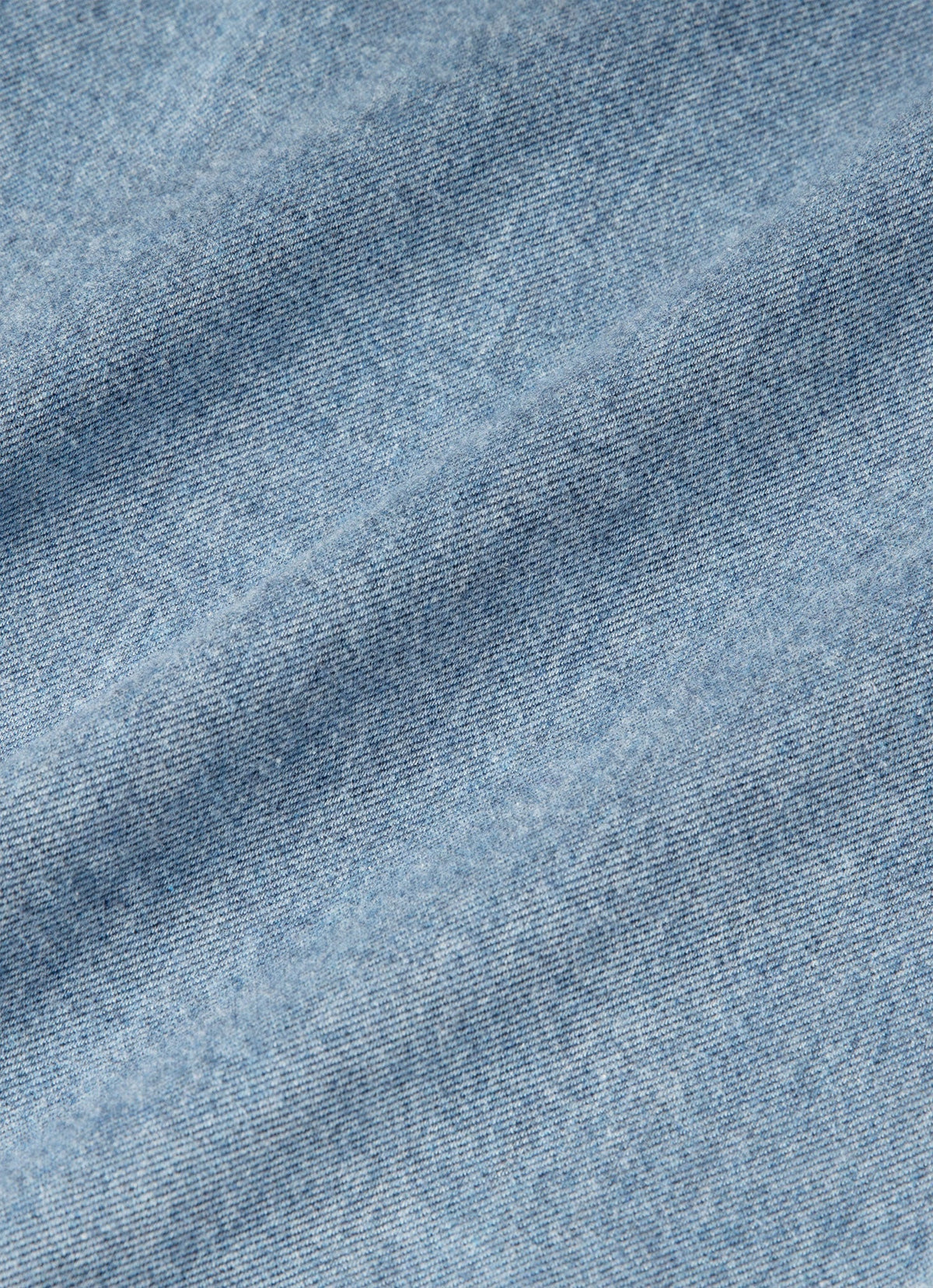 Chemise boutonnée en flanelle de coton brossé mélangé bleu poudré