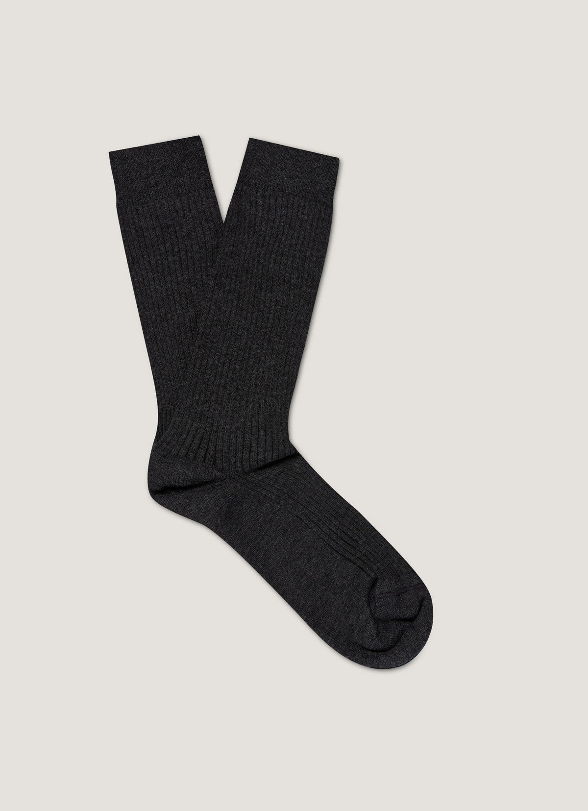 Chaussettes côtelées en coton mélangé anthracite pour hommes