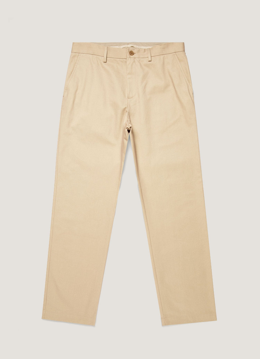 Pantalon Classique en Coton Drill Coupe Droite Beige Pierre Claire