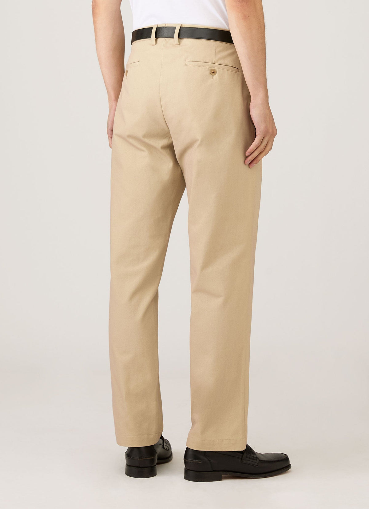 Pantalon Classique en Coton Drill Coupe Droite Beige Pierre Claire