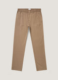 Pantalon de survêtement décontracté en coton à jambe droite avec cordon de serrage, coloris beige pierre