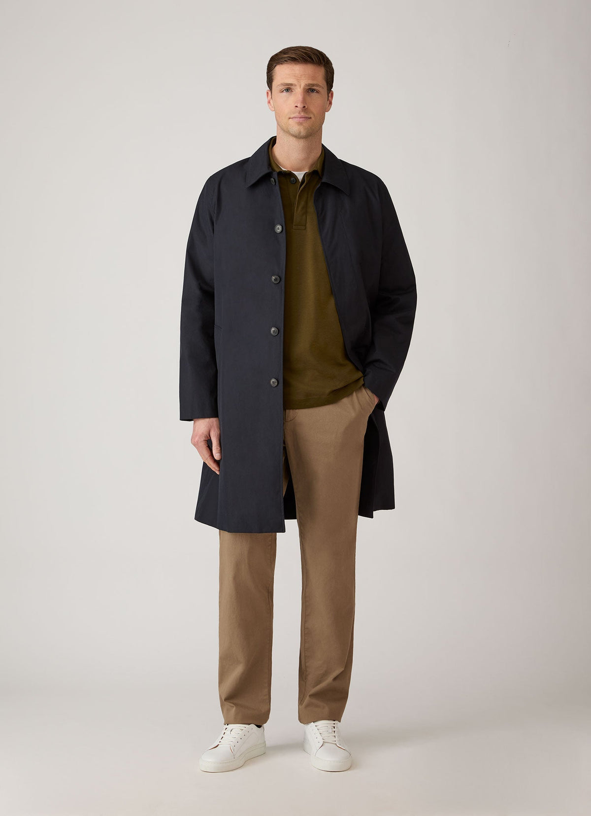 Pantalon de survêtement décontracté en coton à jambe droite avec cordon de serrage, coloris beige pierre