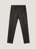 Pantalon droit en flanelle de laine et cachemire mélangé anthracite