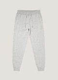 Pantalon de survêtement en maille de cachemire gris chiné à coupe décontractée et cordon de serrage